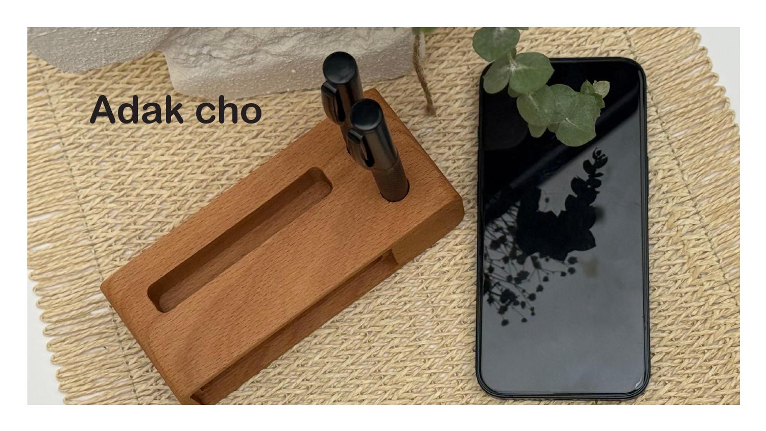استند گوشی و قلم چوبی آداک