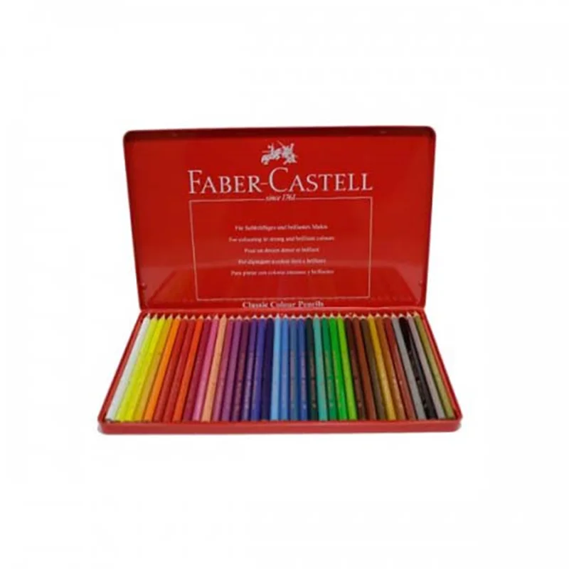 مداد رنگی 36 رنگ جعبه فلزی فابرکاستل