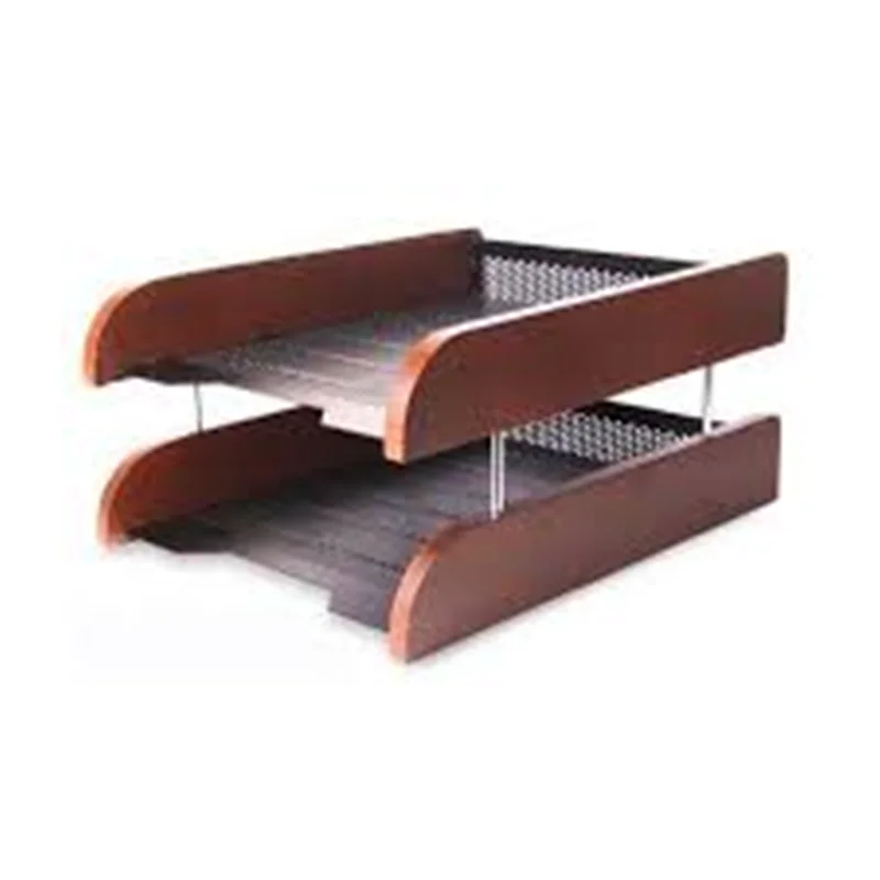 کازیه 2 طبقه رومیزی چوب و فلز